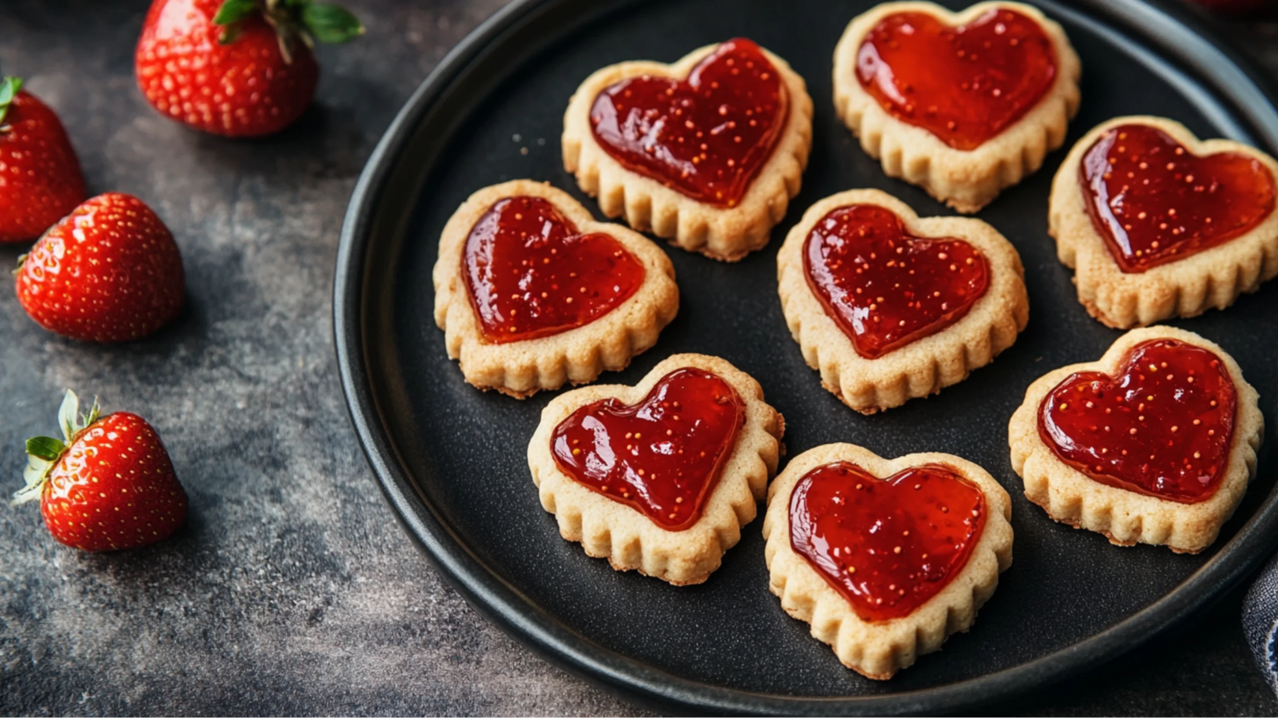 Strawberry jam cookies