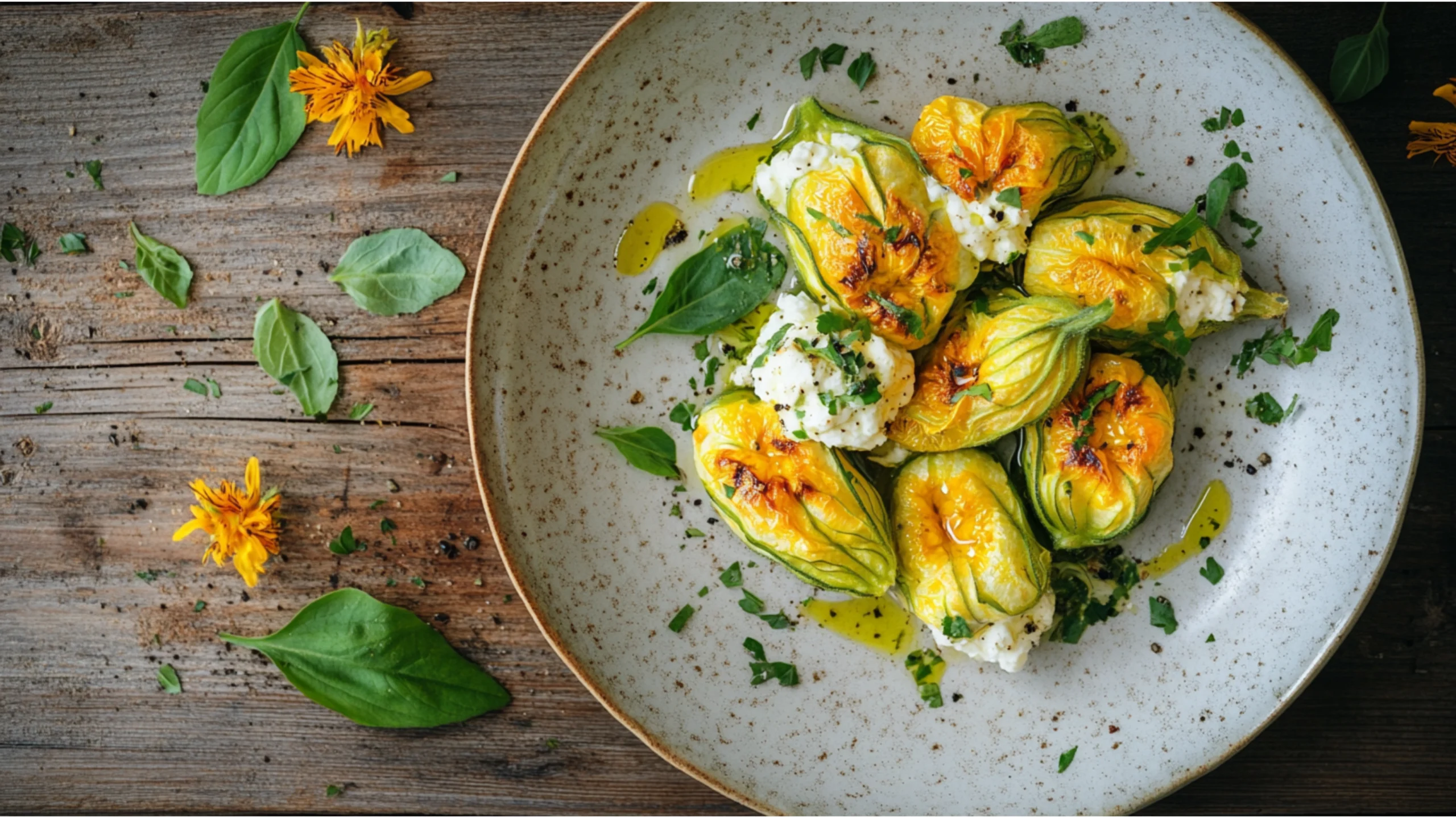 stuffed zucchini blossoms