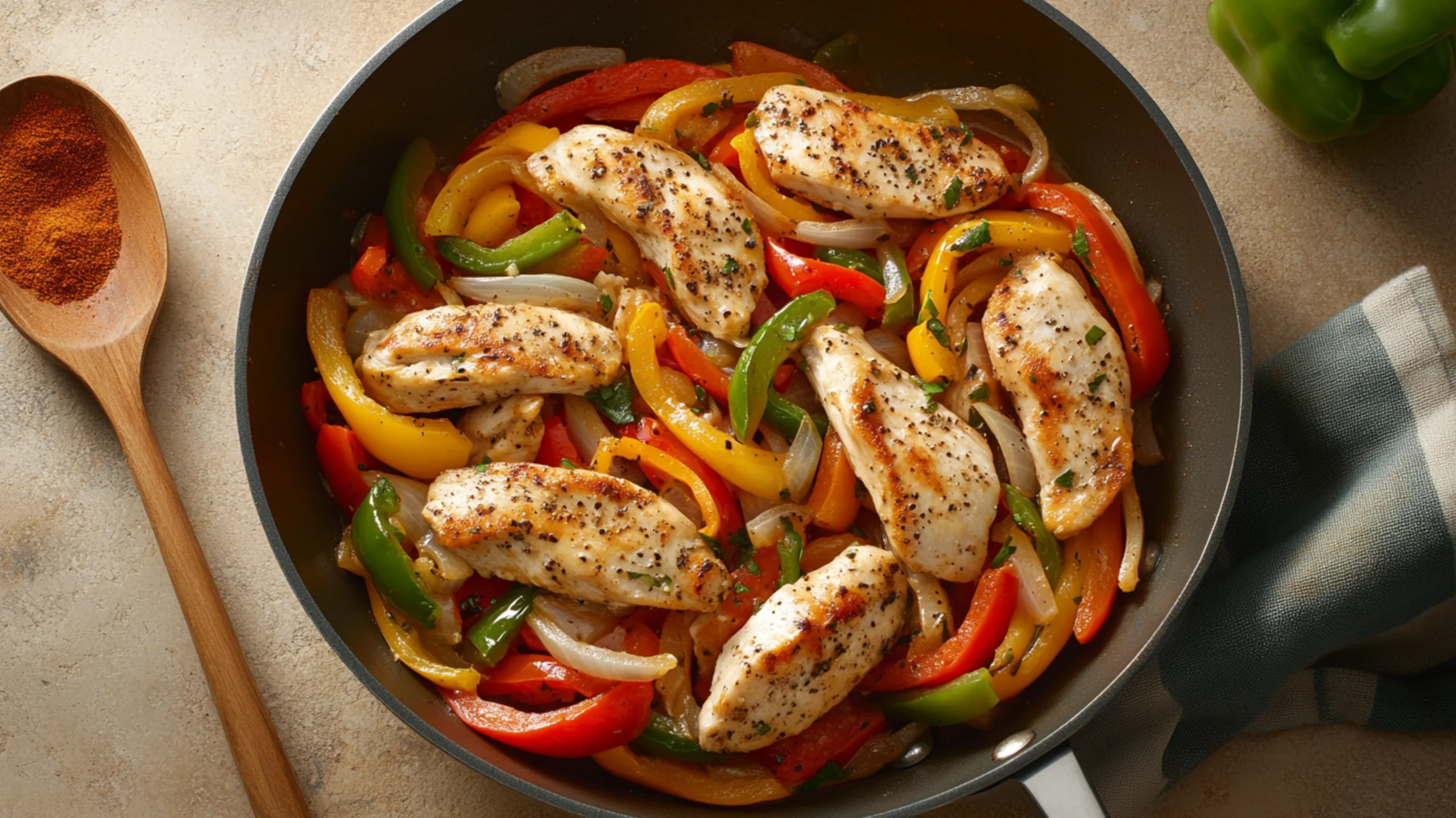 Chicken with peppers and onions