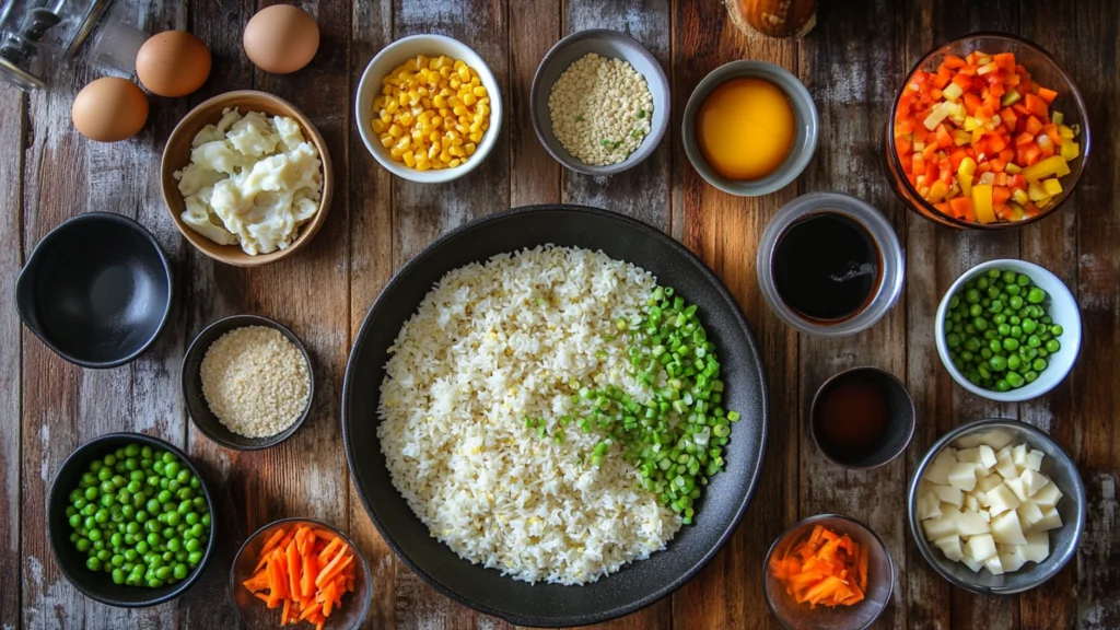 Ingredients Fried Rice on Blackstone