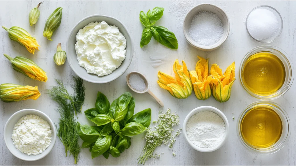 Ingredients Stuffed Zucchini Blossoms