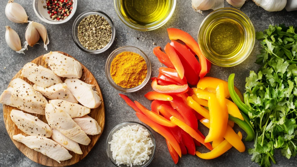 Ingredients Chicken with Peppers and Onions