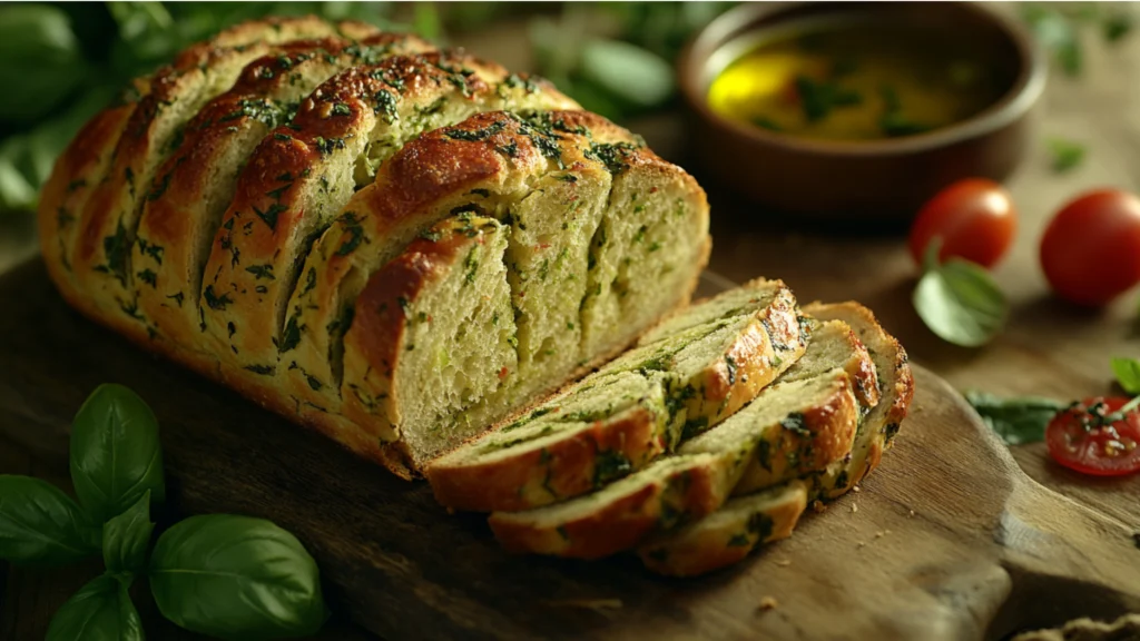 Serving Tomato Basil Bread