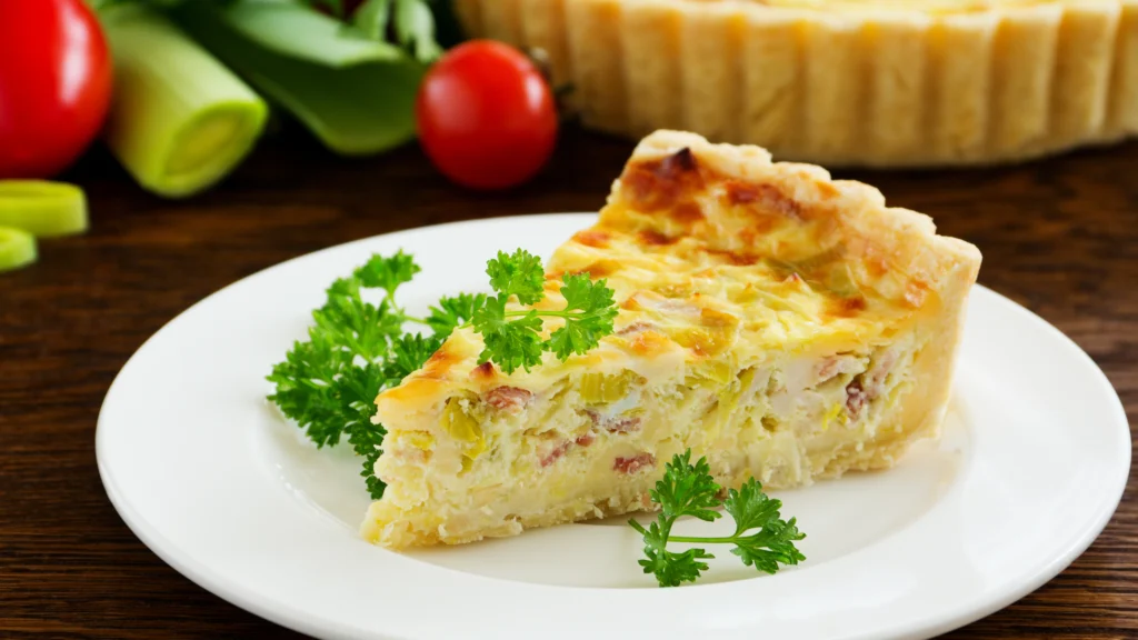 Serving Tortilla Quiche Bake