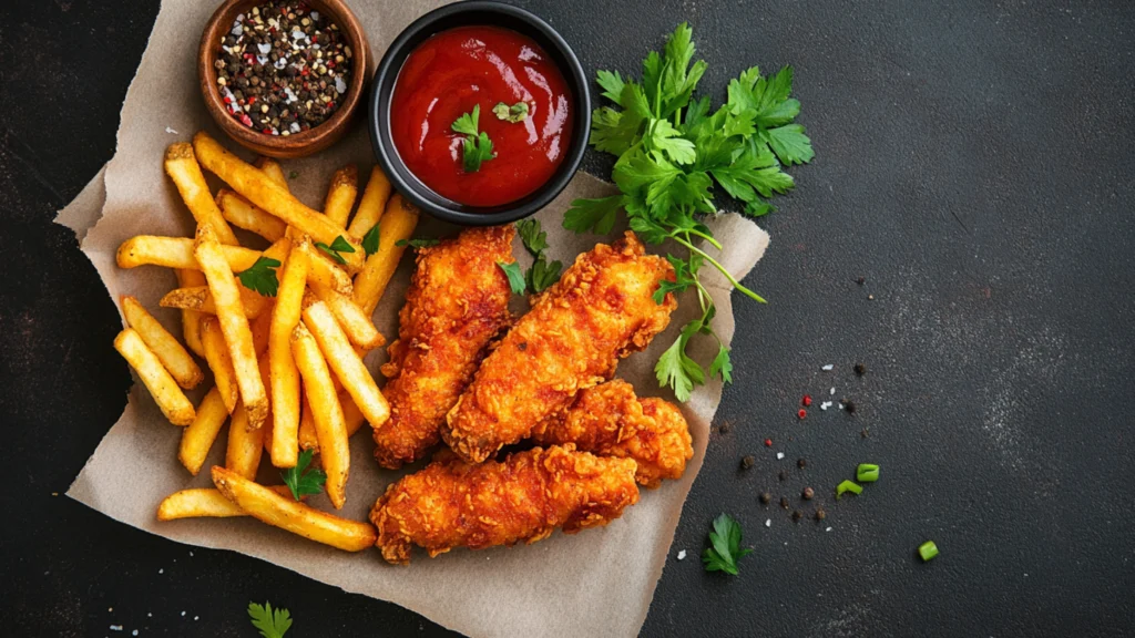 Chicken tenders and fries