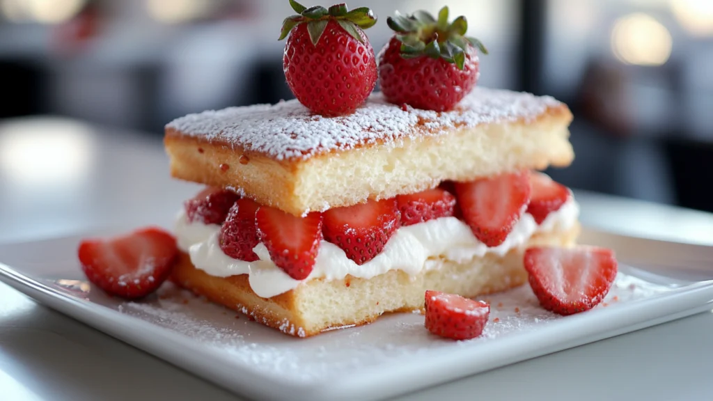 Serving Strawberry Sandwich