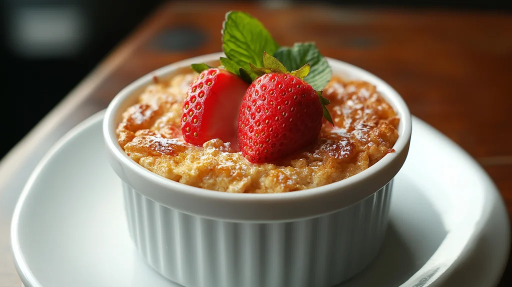 Serving High Protein Strawberry Baked Oats