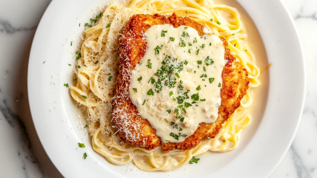 Chicken parmesan alfredo