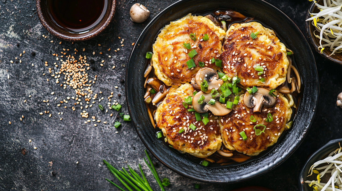 Roast pork egg foo young