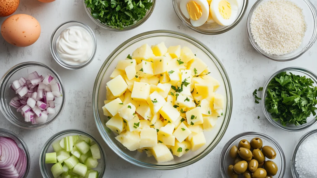 Ingredients Puerto Rican potato salad