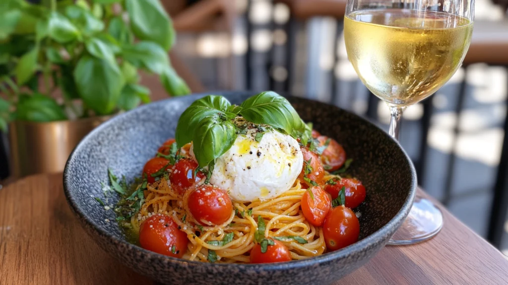 Serving Burrata Pasta